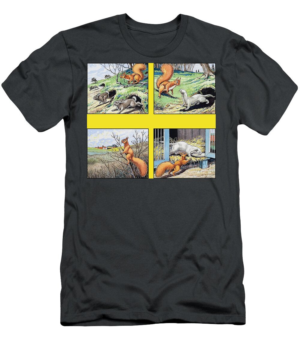 2 Little Red Squirrel Harry M Pettit T-Shirt