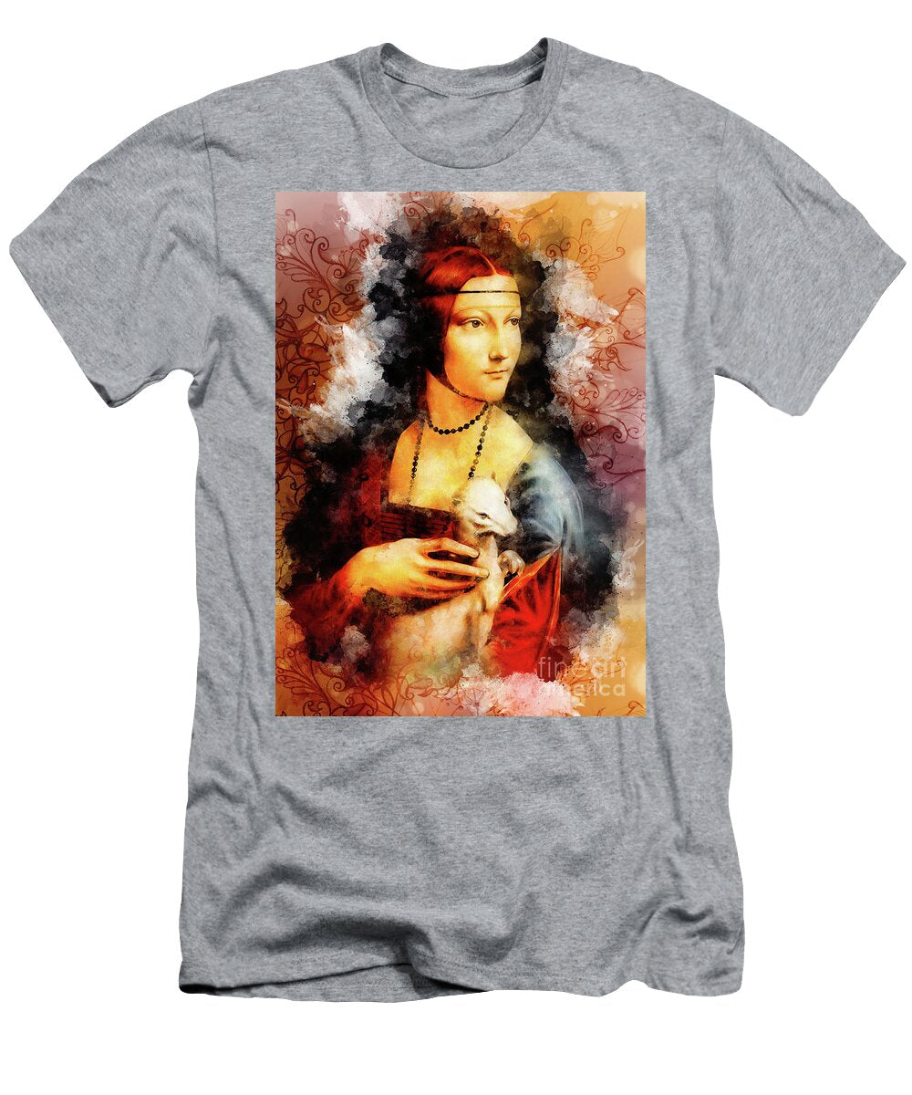 2 My Own Reproduction of Painting Lady with an Ermine By Leonardo Da Vinci Graphic Effect Jozef Klopacka T-Shirt