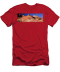 2 Rock Formations on an Arid Landscape Panoramic Images T-Shirt