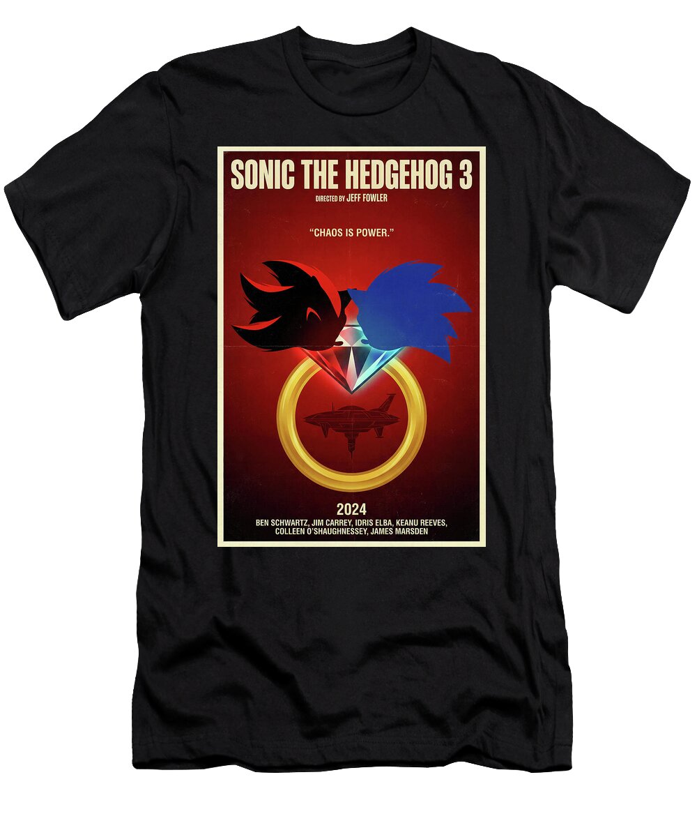 2 Sonic the Hedgehog 3 Minimal Movie Poster Retro Film Poster Vintage Sampadart Gallery T-Shirt