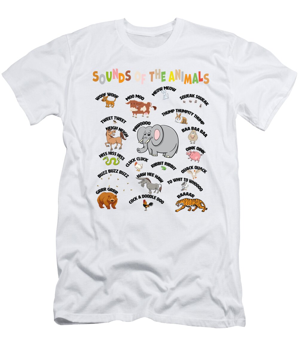 2 Sounds of the Animals Onomatopoeia Onomatopoesie Toms Store T-Shirt