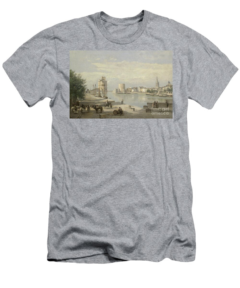 2 the Harbor of LA Rochelle Jean Baptiste Camille Corot T-Shirt