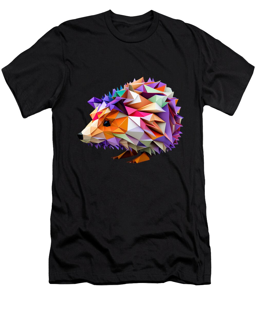 2 Vibrant Origami Hedgehog About Passion Art T-Shirt