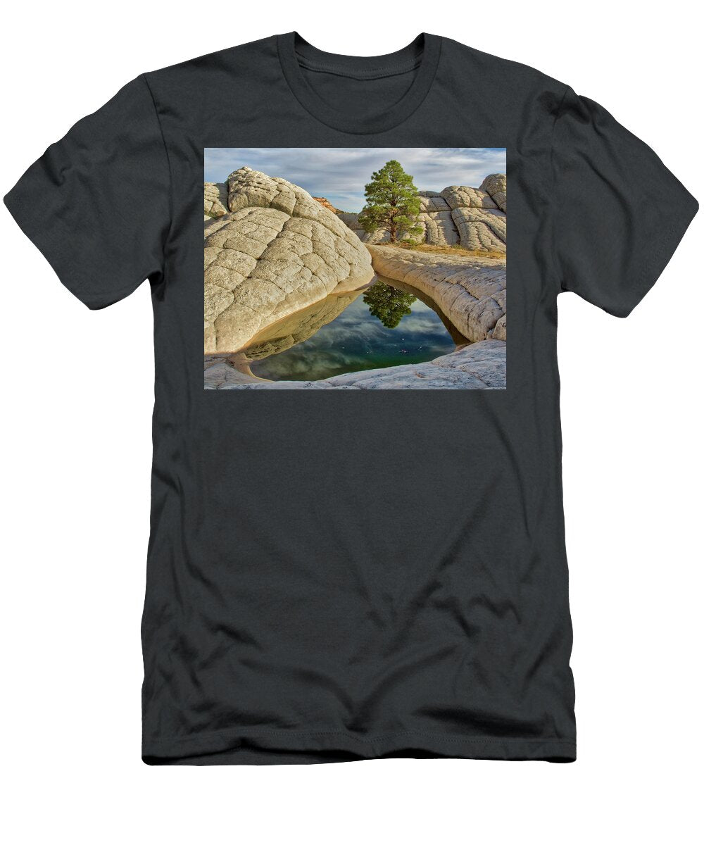 2 White Pocket Tree and Pool Jerry Fornarotto T-Shirt