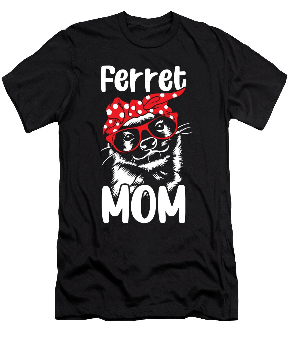 2 Womens Ferret Mom Red Bandanna Funny Weasel Haselshirt T-Shirt