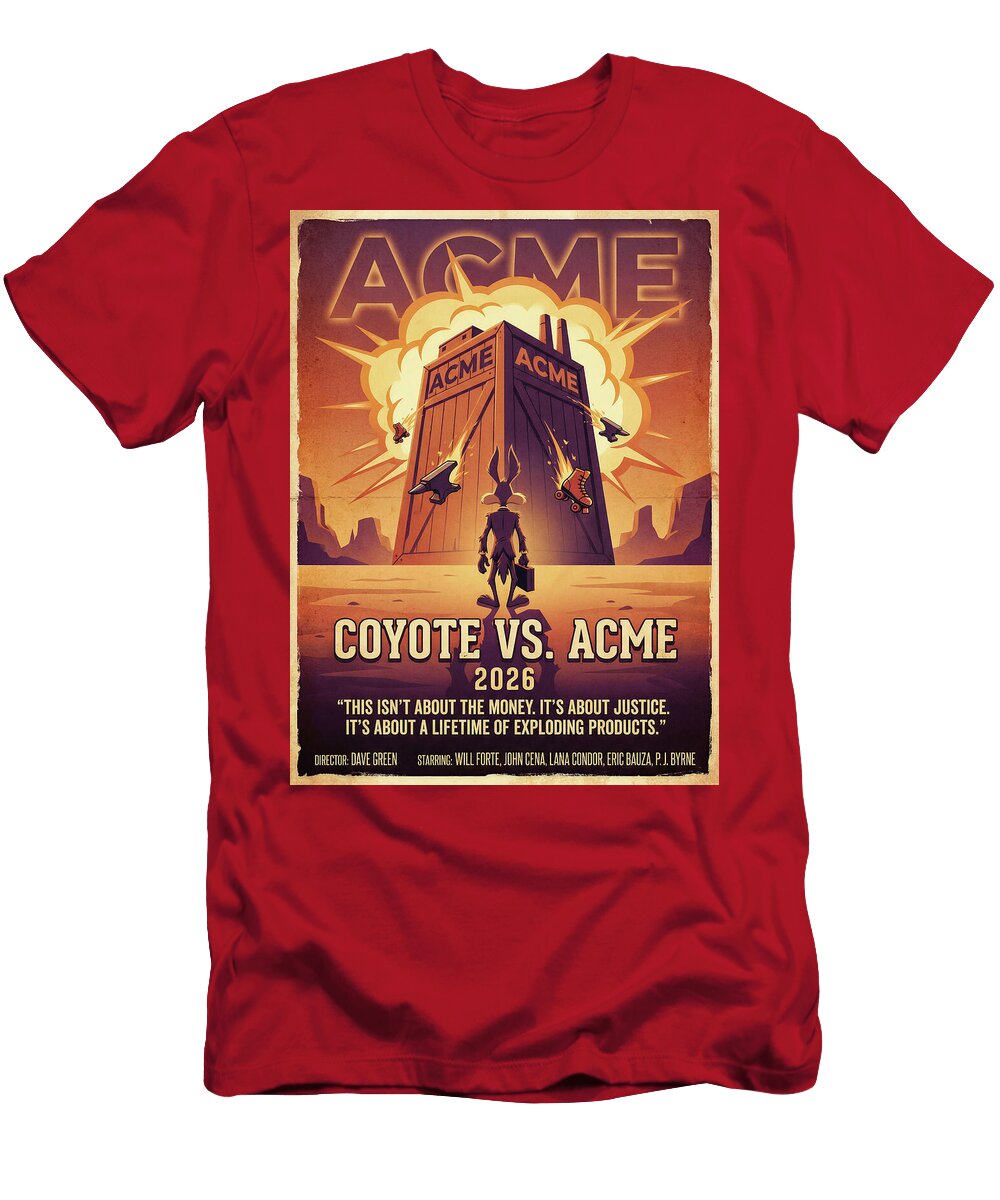 3 Coyote Vs Acme Minimal Movie Poster Retro Film Poster Vintage 2026 Sampadart Gallery T-Shirt