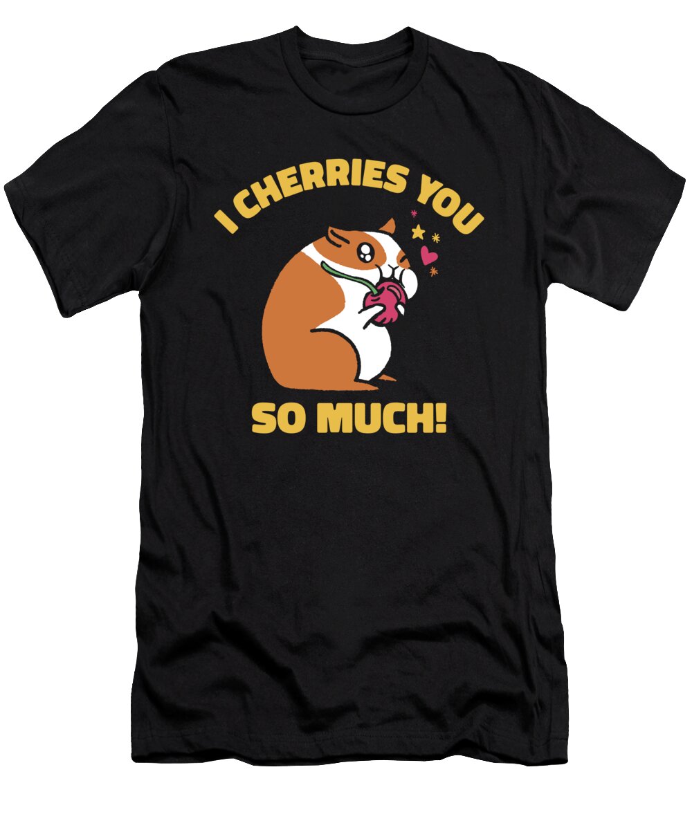 3 Cute Animal Hamster Cherry Pet Food Pet Hamster Lover Toms Store T-Shirt