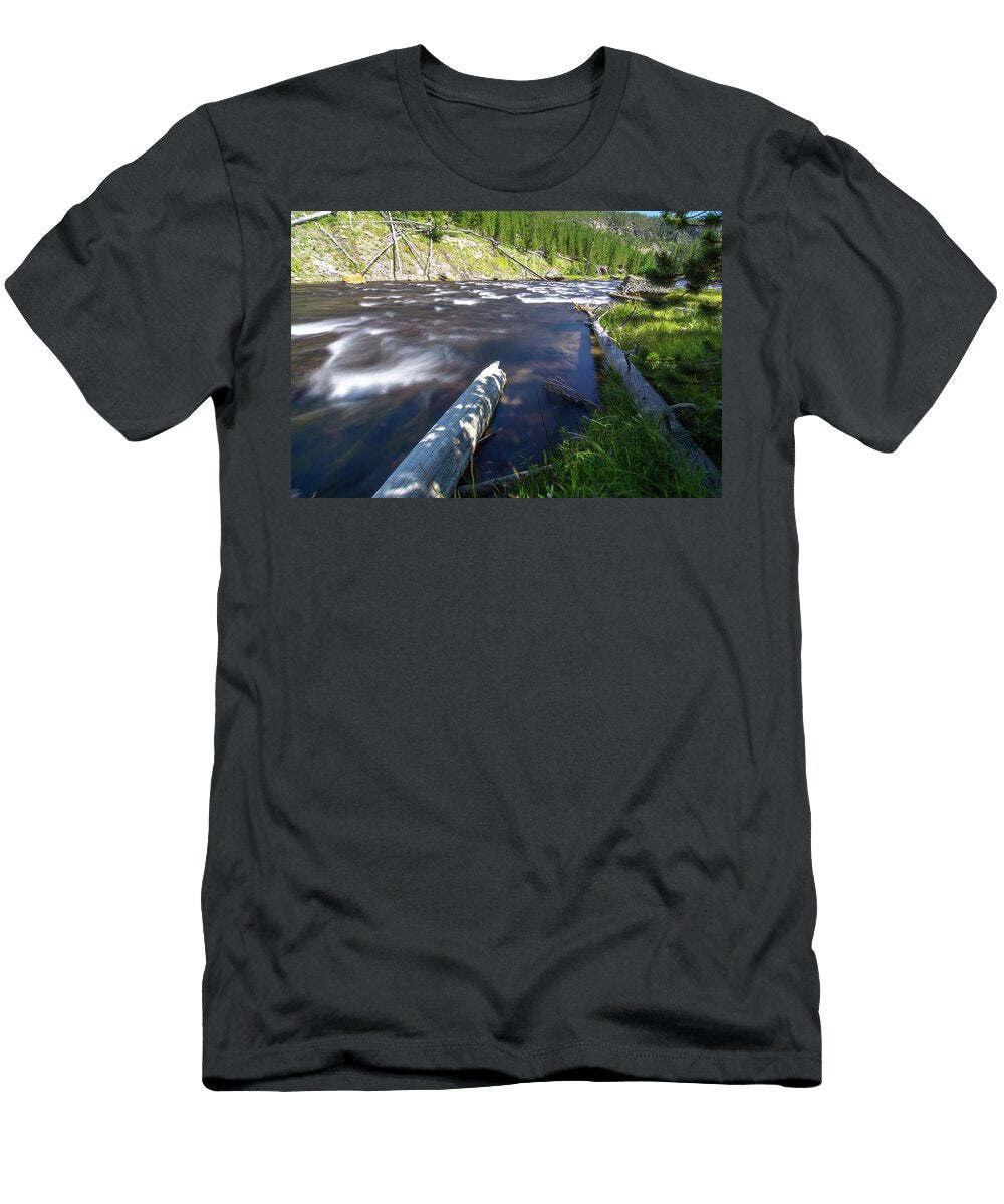 3 Obsidian Creek River in Yellowstone Wyoming Alex Grichenko T-Shirt