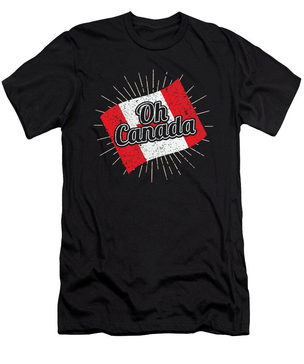 3 Oh Canada Funny Maple Leaf Flag Gift for Canadians Martin Hicks T-Shirt