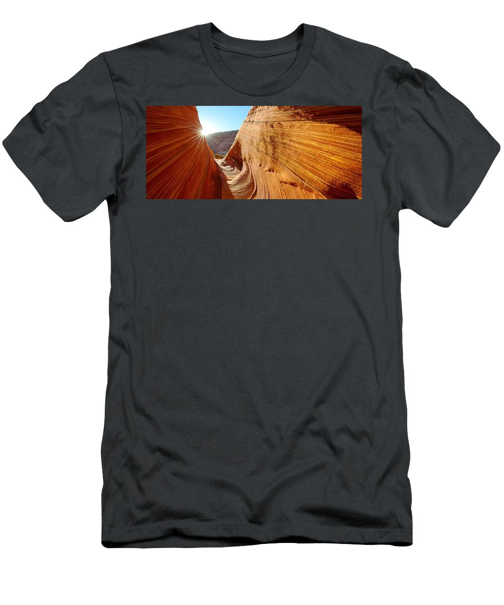 3 Sandstone Rock Formations the Wave Panoramic Images T-Shirt