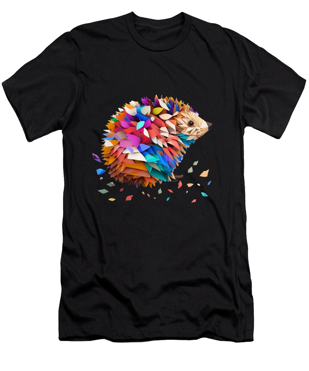 3 Vibrant Origami Hedgehog About Passion Art T-Shirt