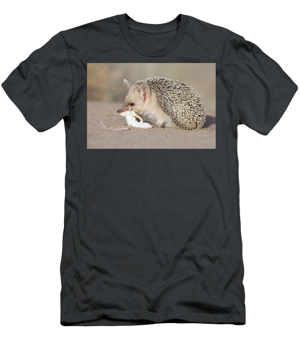 5 Long Eared Hedgehog Feeding on Lizard Prey Gobi Desert Valeriy Maleev Natureplcom T-Shirt