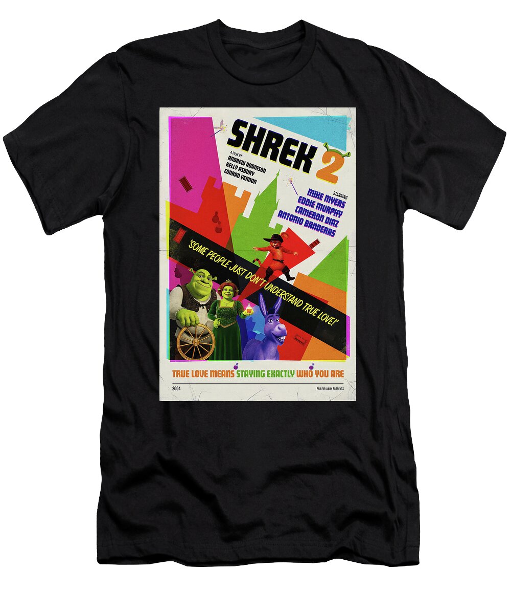 6 Shrek 2 Minimal Vintage Style Movie Poster High Quality 2004 Sampadart Gallery T-Shirt