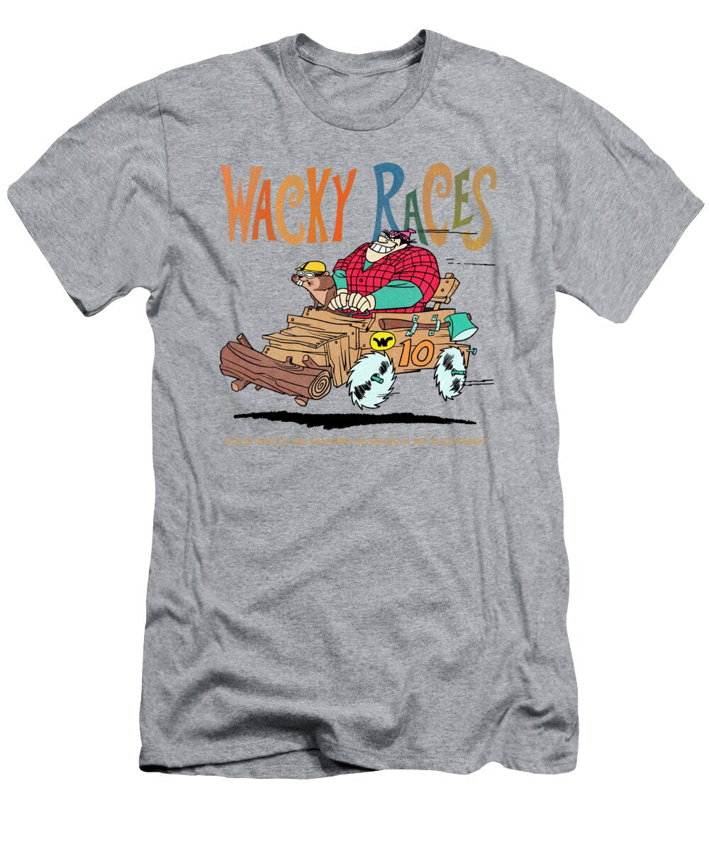 60s Wacky Races Cartoon Rufus Ruffcut and Sawtooth the Beaver in the Buzz Wagon Glen Evans T-Shirt