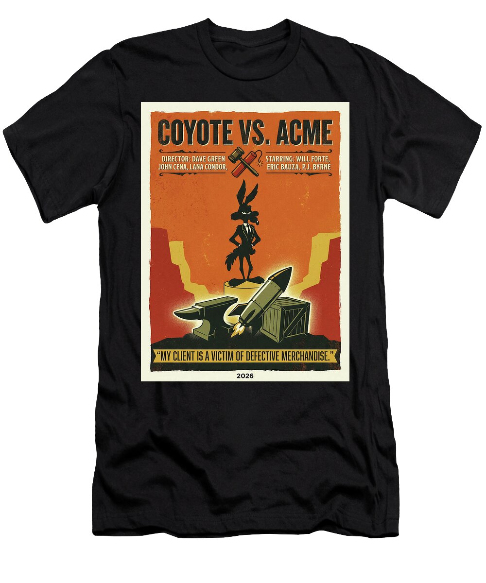 7 Coyote Vs Acme Minimal Movie Poster Retro Film Poster Vintage 2026 Sampadart Gallery T-Shirt