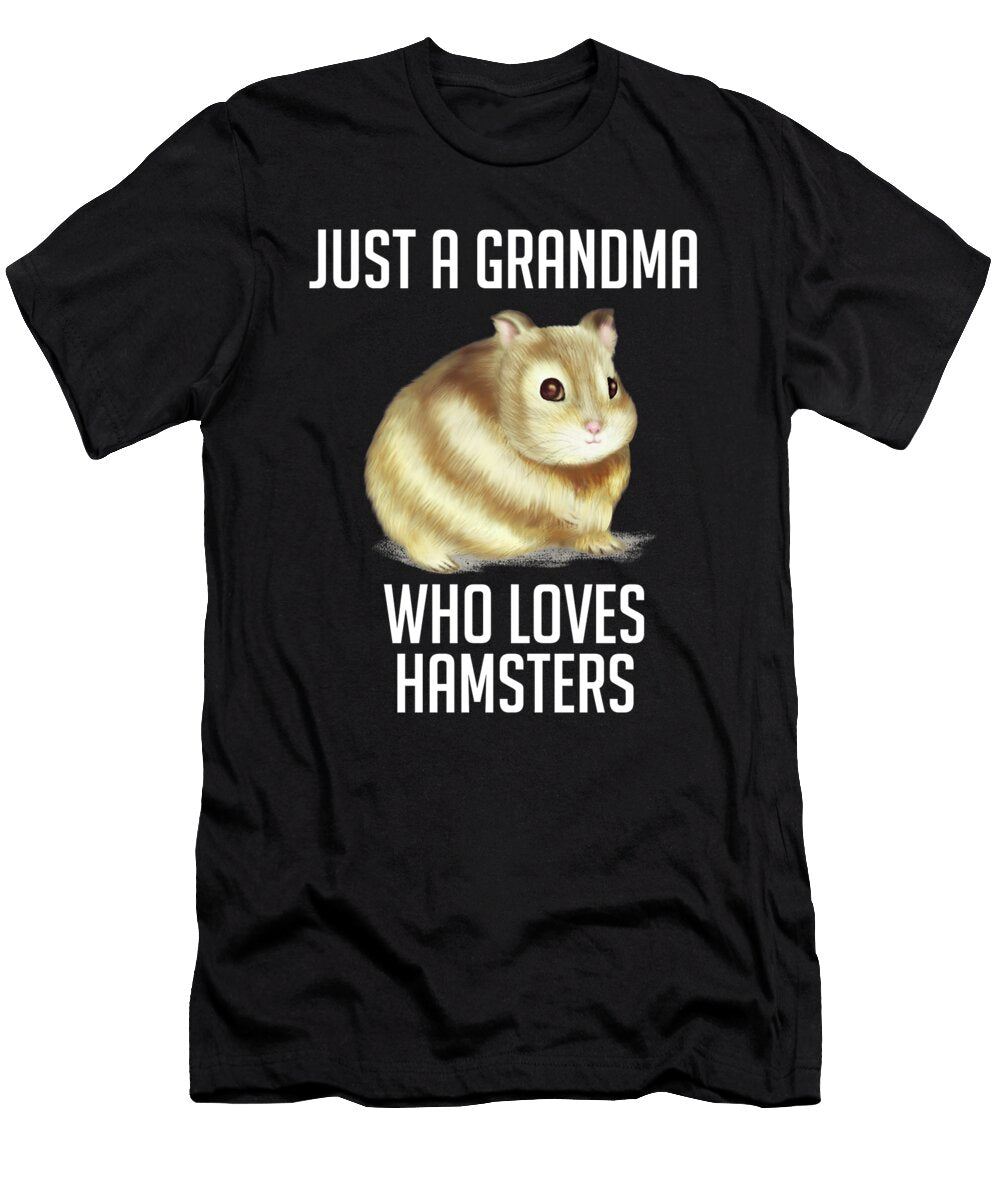 7 Just a Grandma Who Loves Hamsters Funny Hamster Pet Cynto T-Shirt