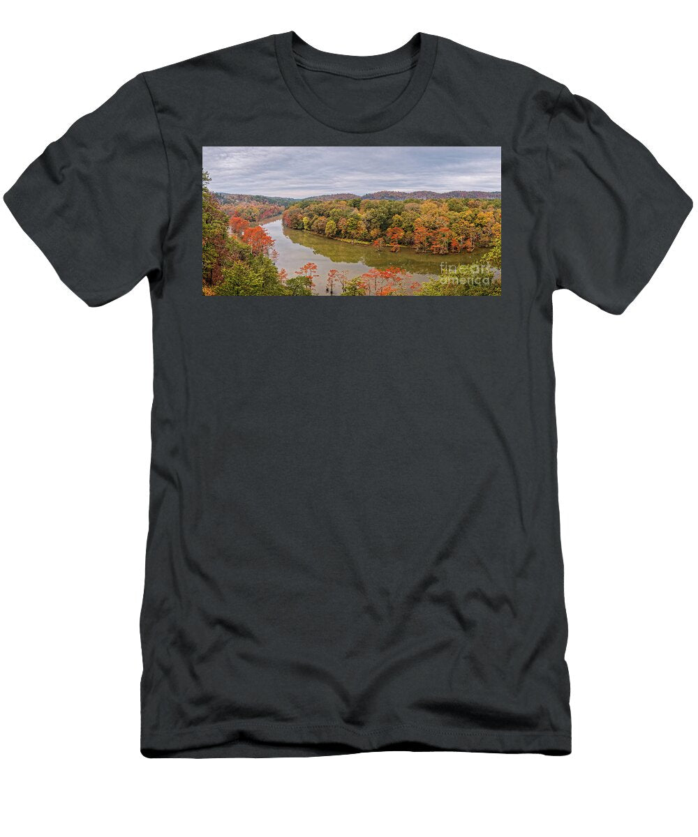 A Birds Eye View of the Mountain Fork River From Cedar Bluff Overlook Beavers Bend State Park Ok Silvio Ligutti T-Shirt