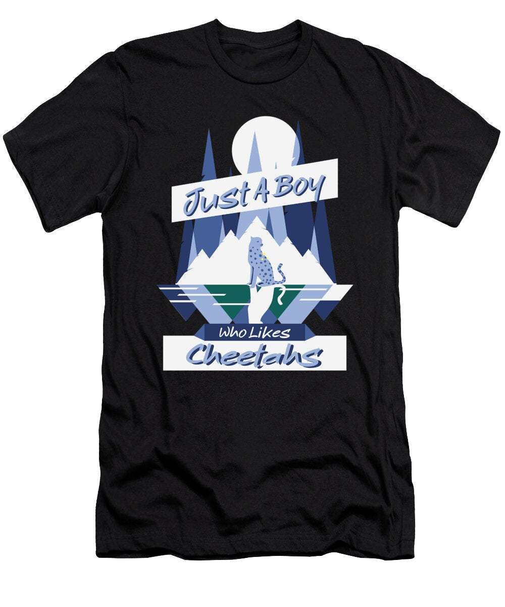 A Boy Who Likes Cheetahs Wilderness Greenoptix T-Shirt