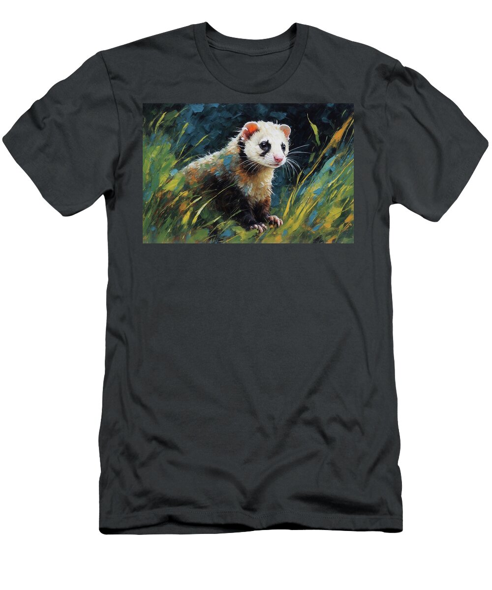 A Brush with Curiosity the Artistic Ferret Don Northup T-Shirt