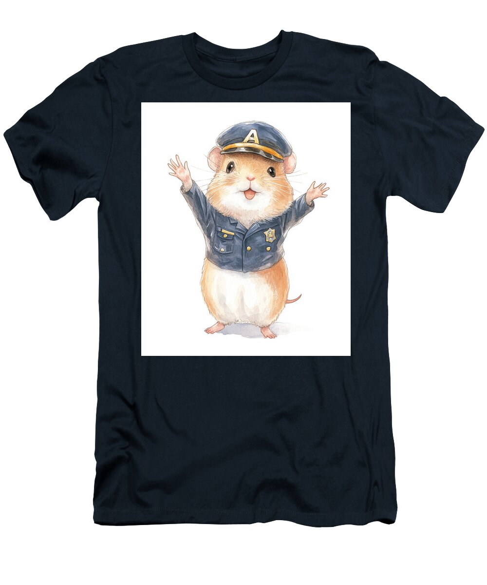 A Cute Hamster Dressed As a Police Officer Mitucunaw O T-Shirt