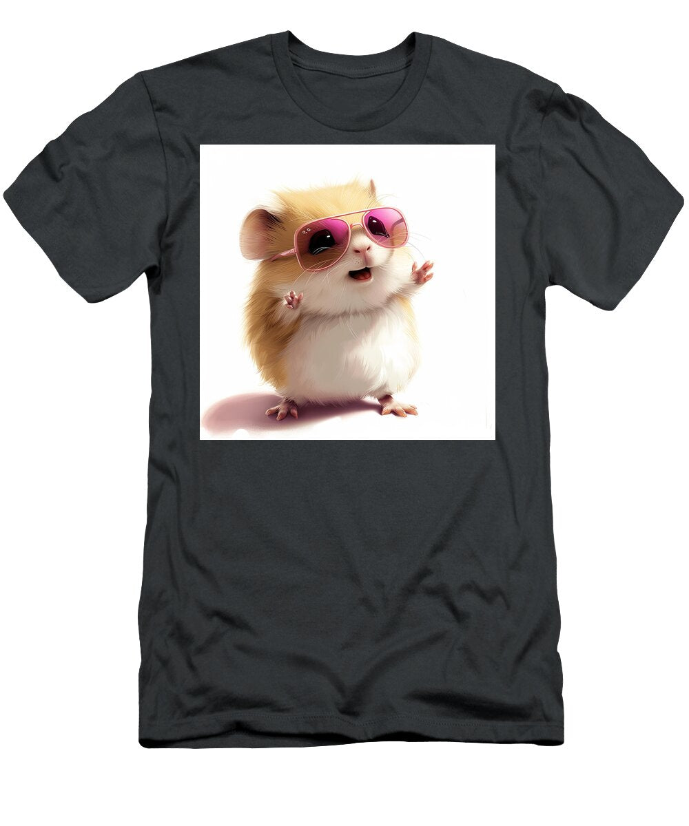 A Cute Hamster Wearing Pink Sunglasses Joana Rutherford T-Shirt