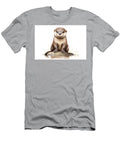 A Cute Otter with Black Eyes Sits on White Background Isolate Ai N Akkash T-Shirt