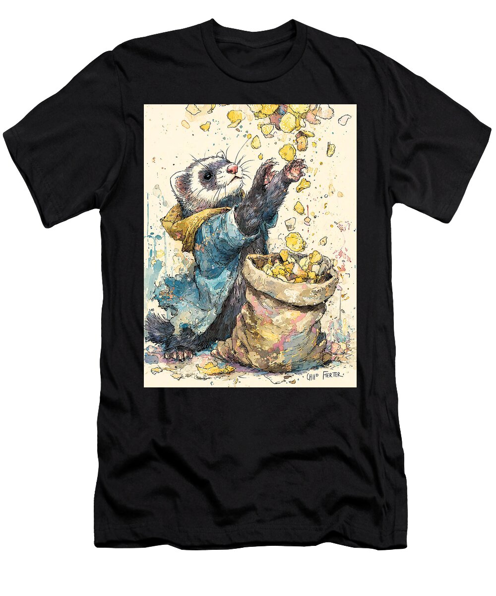 A Fennec Fox with a Bag of Snacks Grover Mcclure T-Shirt