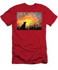A Ferret Silhouette in the Grass with a Bright Sunset Grover Mcclure T-Shirt