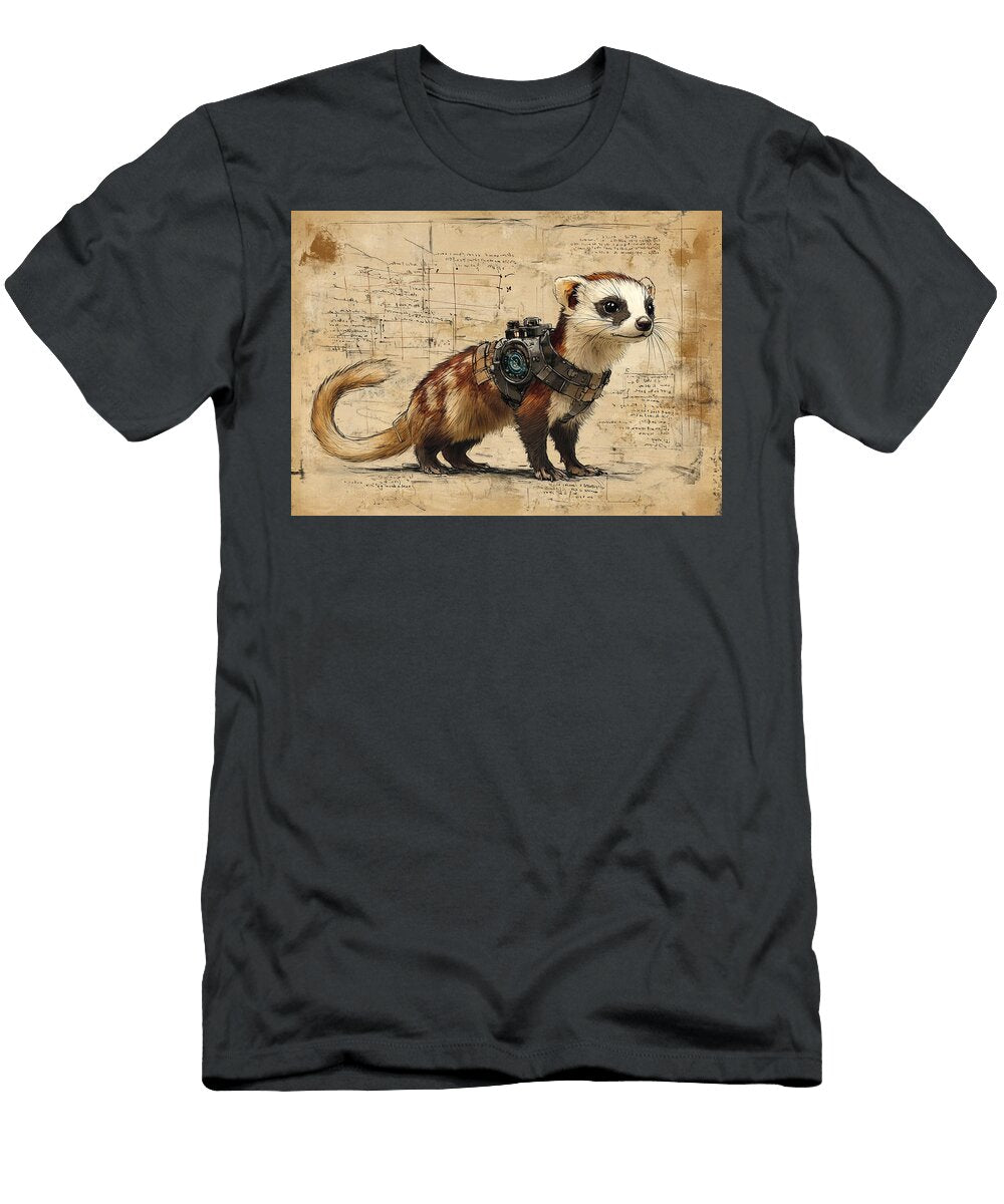 A Ferret with a Tracking Device 1 Steampunk Ferret Art Cortez Schinner T-Shirt