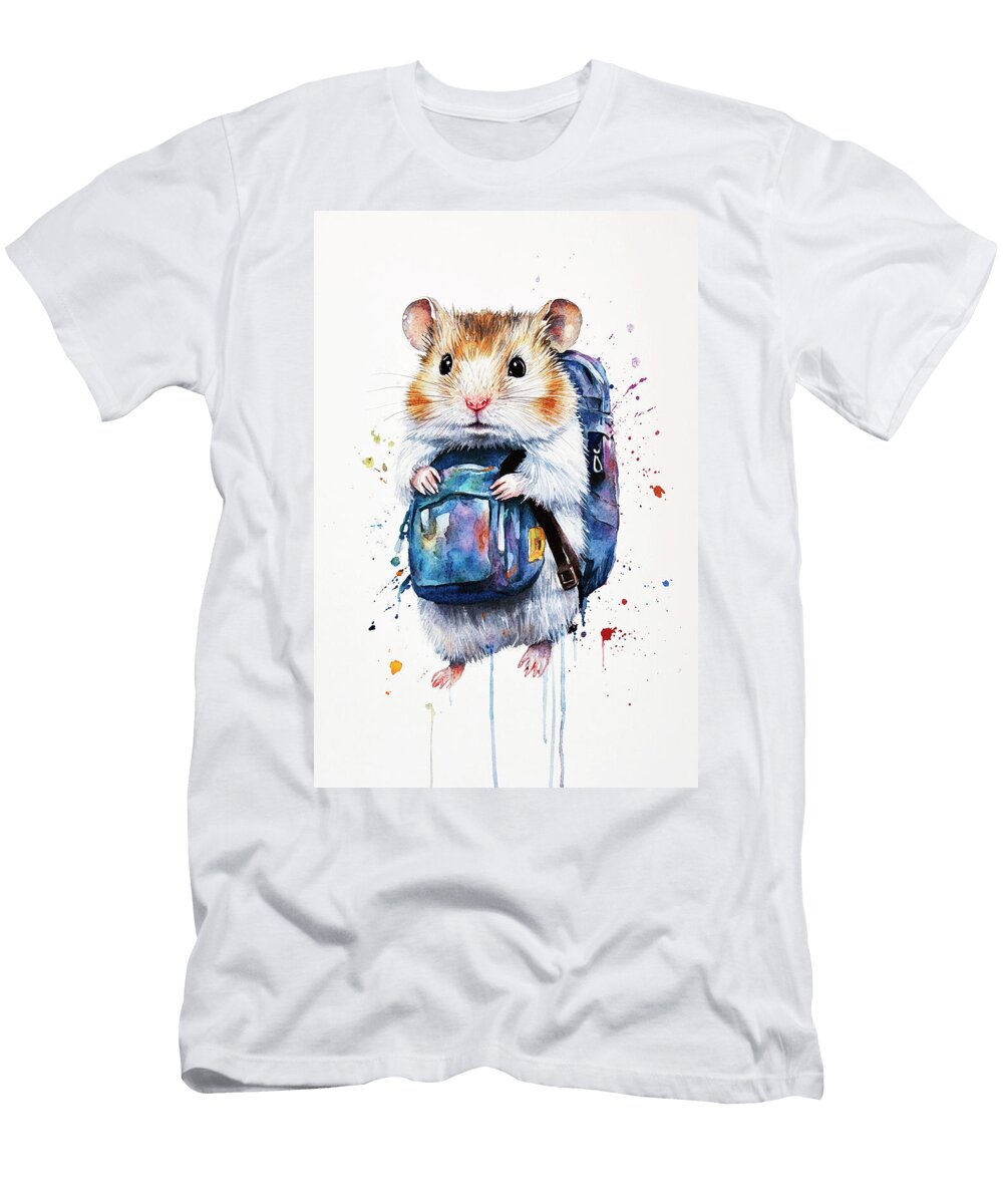 A Hamster Wearing a Tiny Backpack Lowell Harann T-Shirt