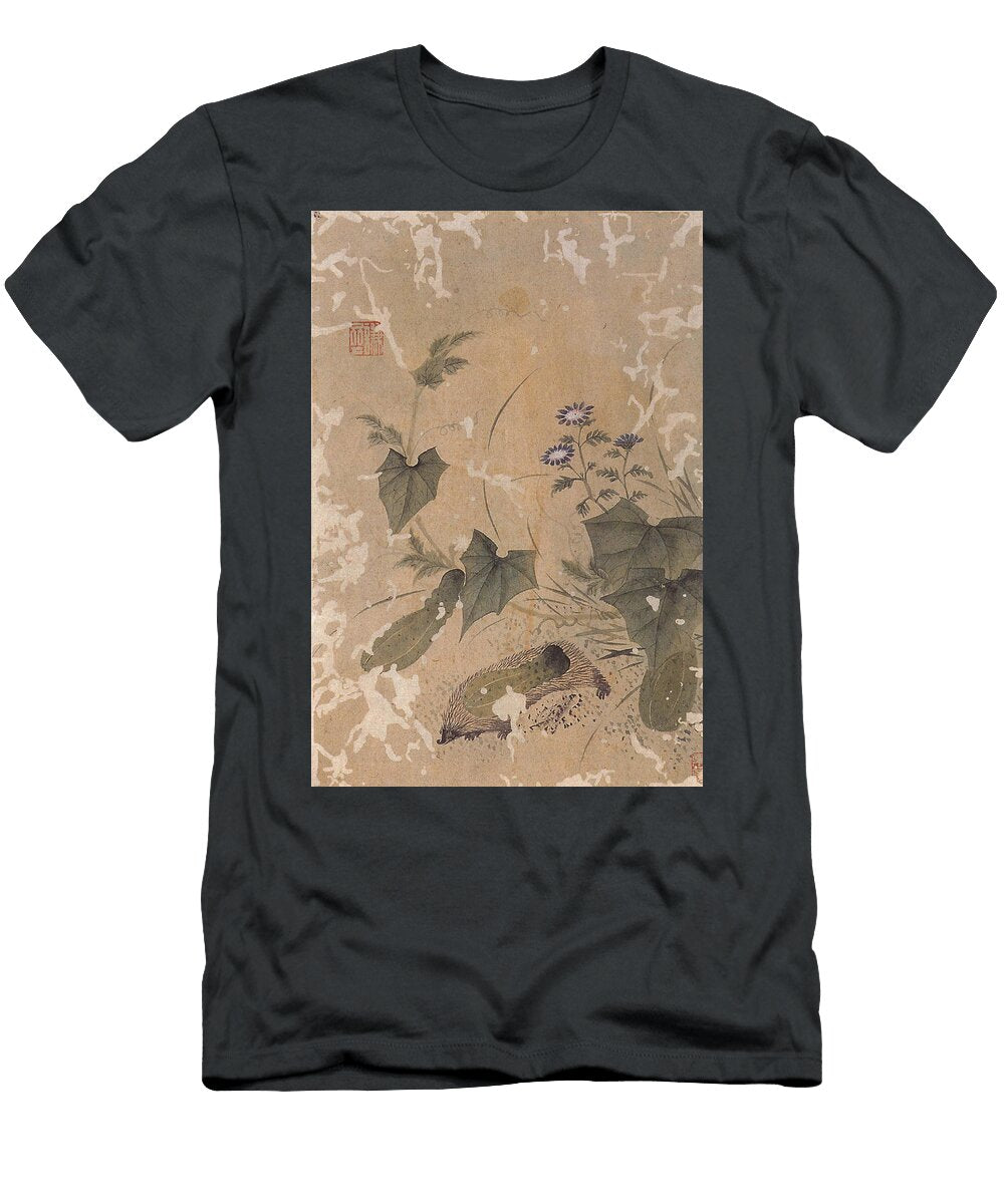 A Hedgehog Carrying a Cucumber Jeong Seon T-Shirt