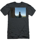 A Man Standing on Rock Spire Kennan Harvey T-Shirt