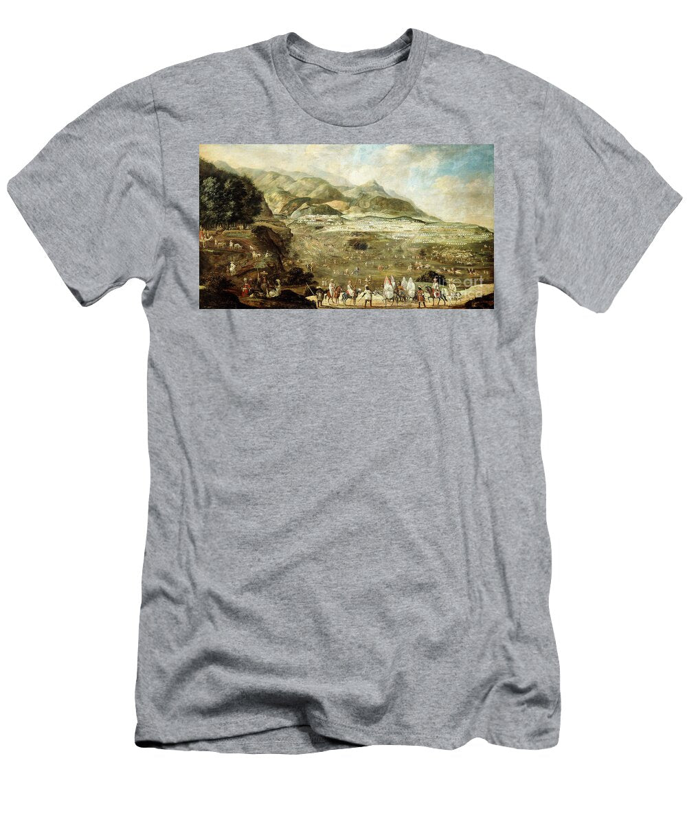 A Moroccan Military Encampment with Veiled Ladies on Donkeys in the Foreground French School T-Shirt