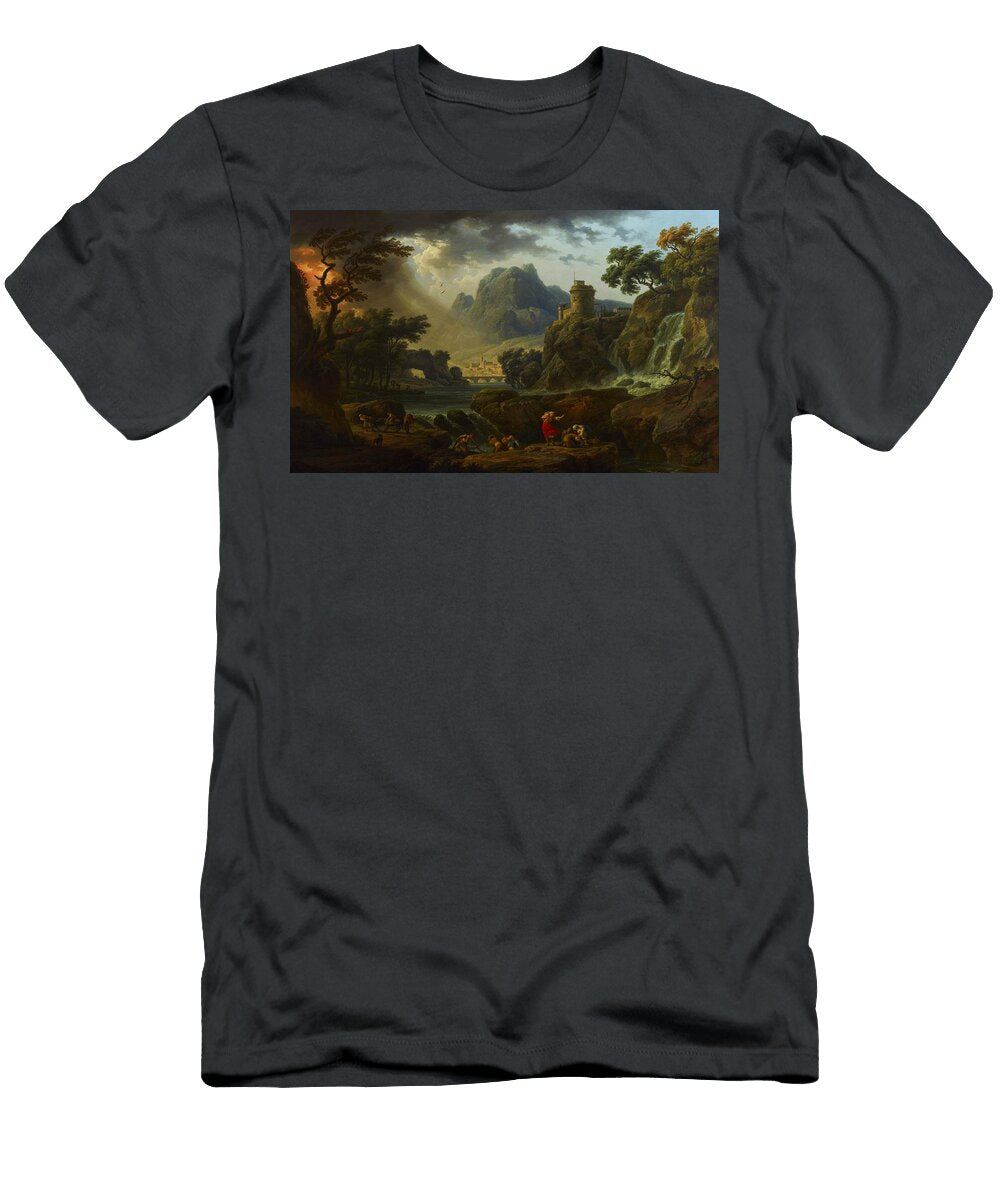A Mountain Landscape with Approaching Storm Claude Joseph Vernet T-Shirt
