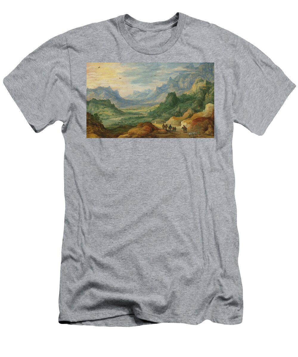 A Mountainous Landscape with Travellers and Herdsmen on a Path Jan Brueghel and Joos De Momper T-Shirt