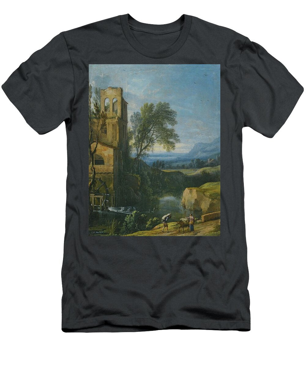 A River Landscape with a Watermill to the Left and Figures Pierre Antoine Patel the Younger T-Shirt