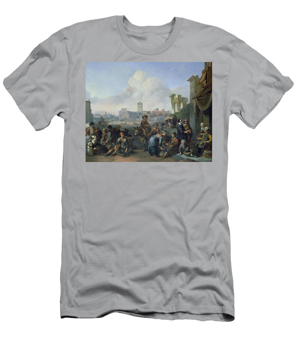 A View in Rome 1668 Oil on Canvas Johannes Lingelbach T-Shirt