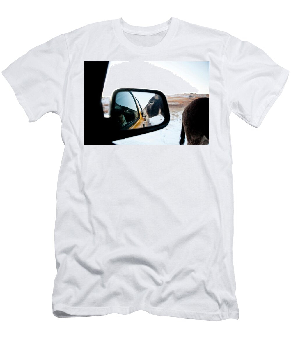 A Wild Donkey Begs for Treats Steve Glass T-Shirt