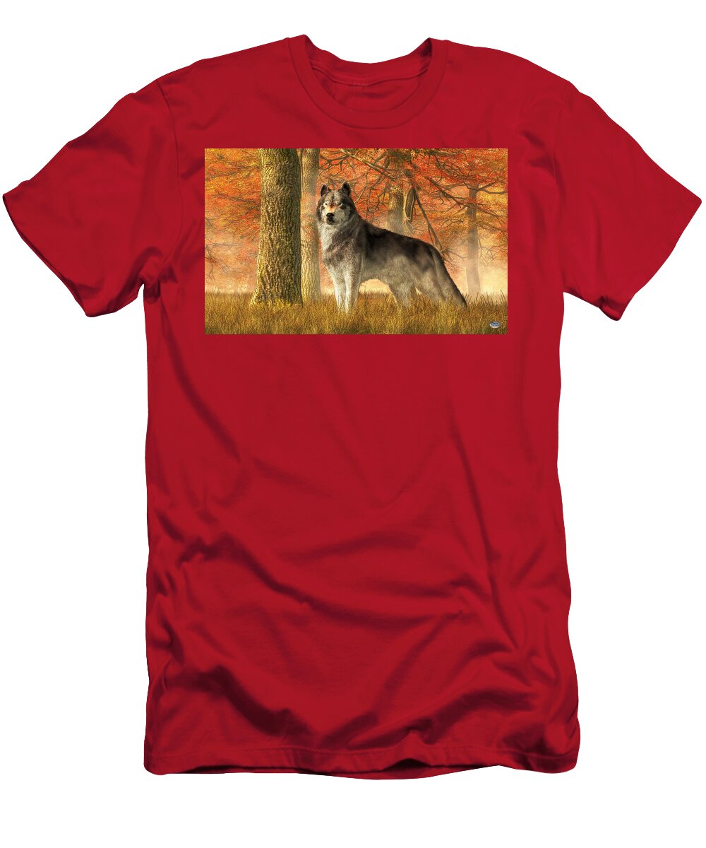 A Wolf in Autumn Daniel Eskridge T-Shirt