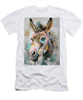 Abstract Donkey Head Vibrant Digital Oil Painting Unique Farmhouse Decor Marian Voicu T-Shirt