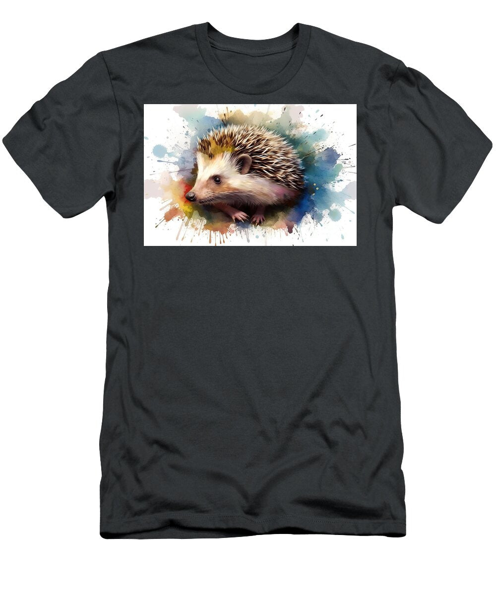 Abstract Watercolor Image of a Hedgehog Created with Technolog N Akkash T-Shirt