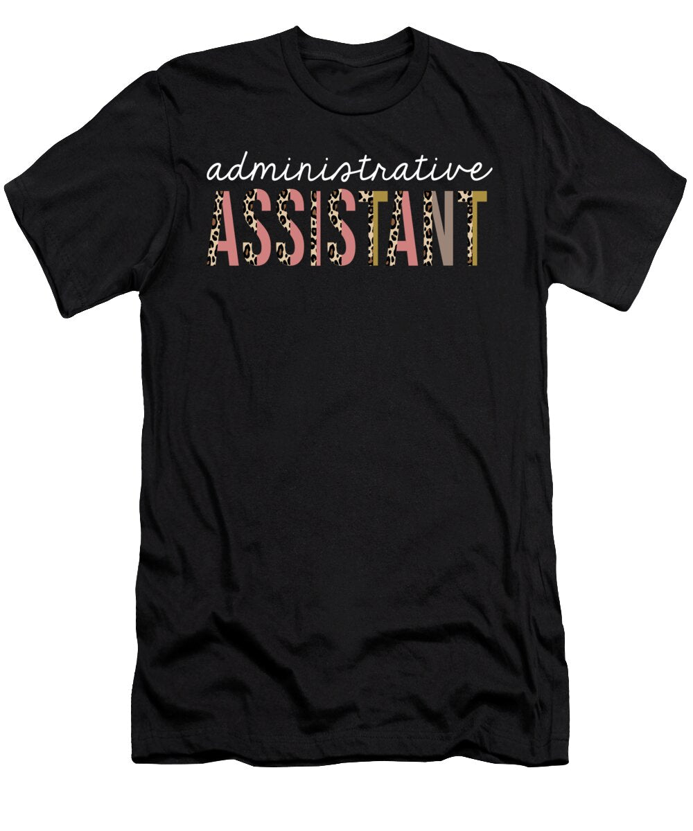 Administrative Assistant Leopard Print Funny Appreciation Jensen Cena T-Shirt