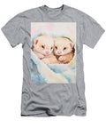 Adorable Baby Ferrets Two Baby Ferrets Cuddled in a Blanket with Tan and White Fur Watercolor Animal Henry George T-Shirt
