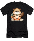 Adorable Beaver Holding Happy Pumpkin Fall Illustration Heidi Joyce T-Shirt