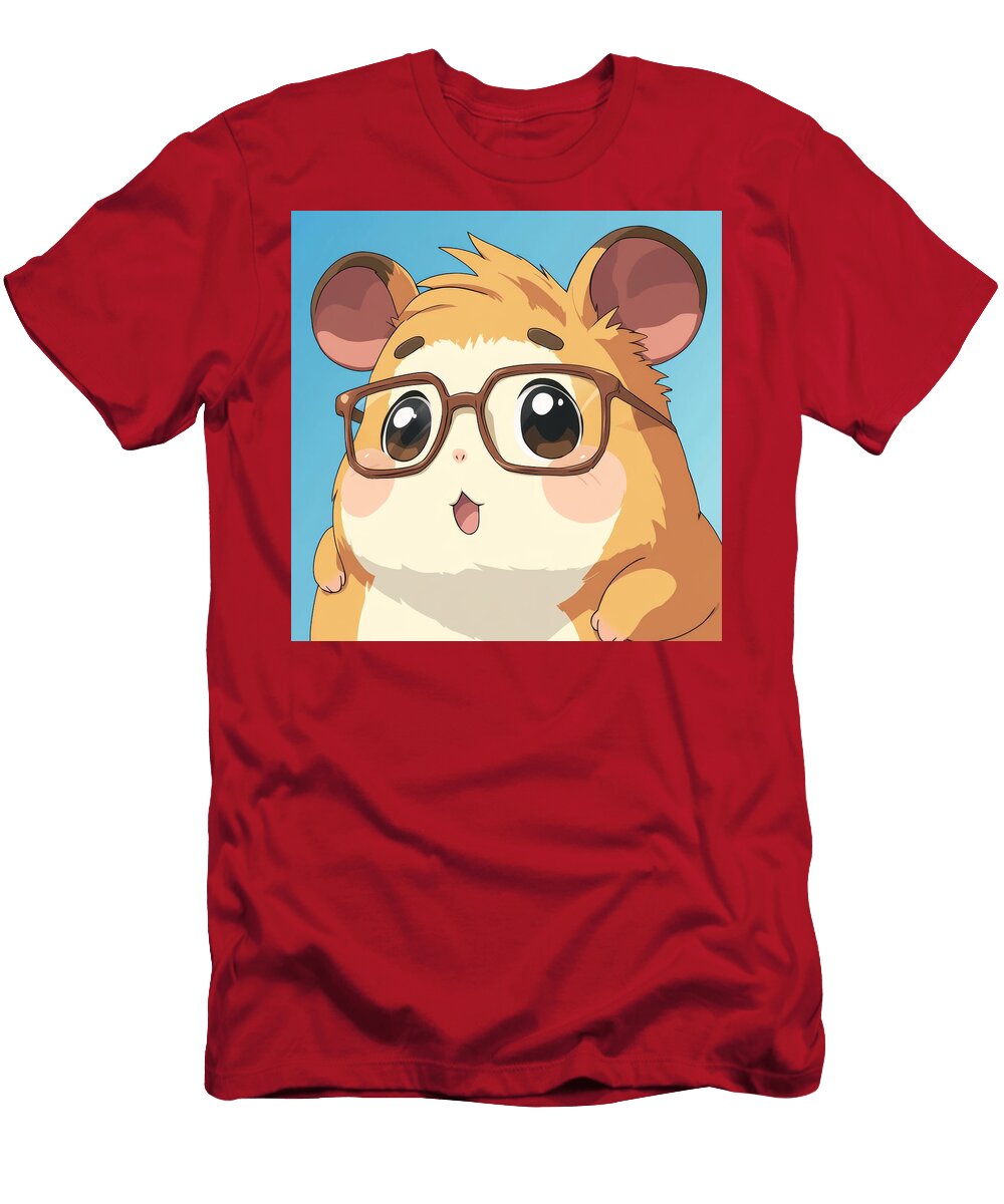 Adorable Cartoon Hamster Wearing Glasses Carlote Likes T-Shirt