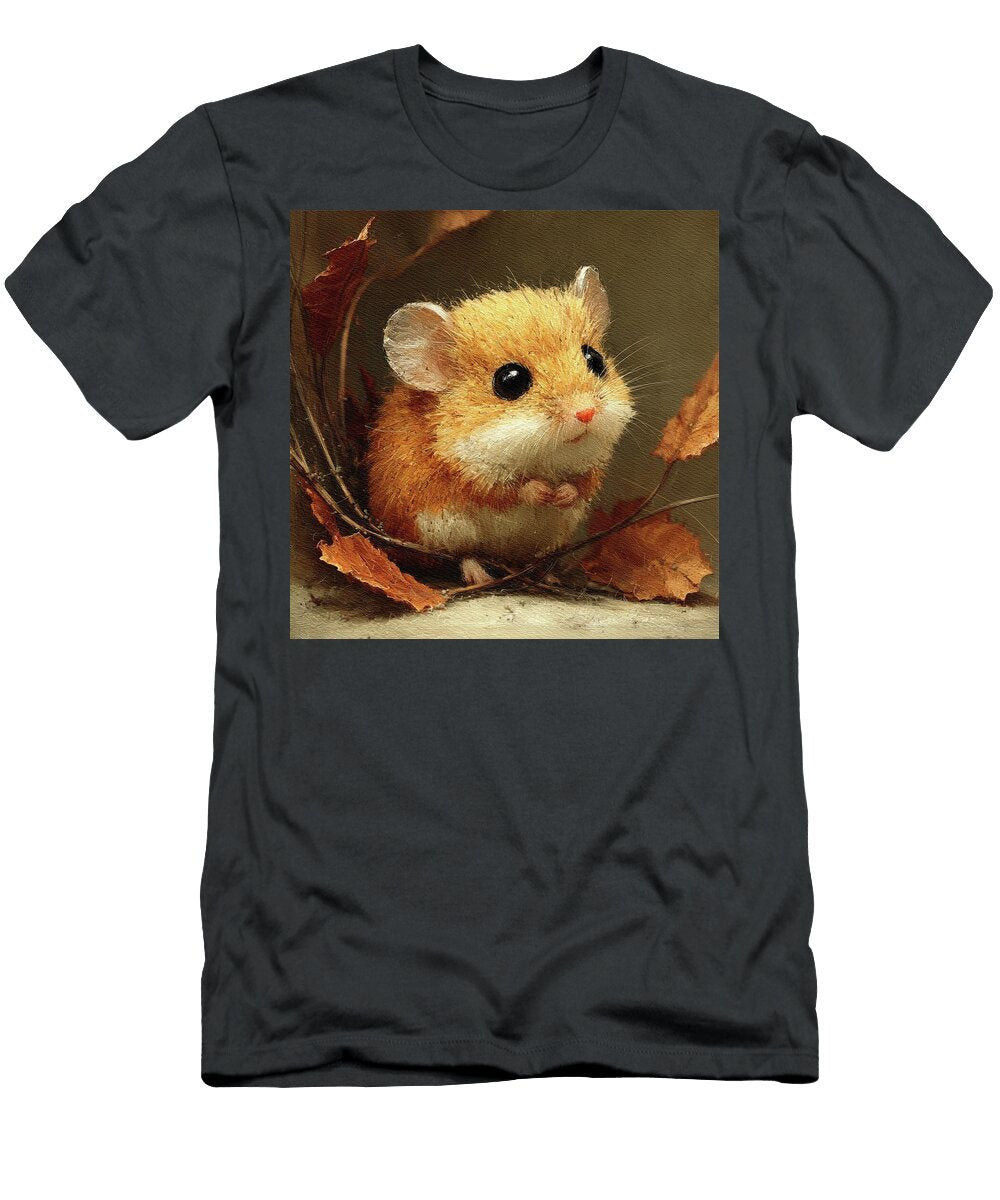 Adorable Dormouse Among Autumn Leaves Sarah Kirk T-Shirt