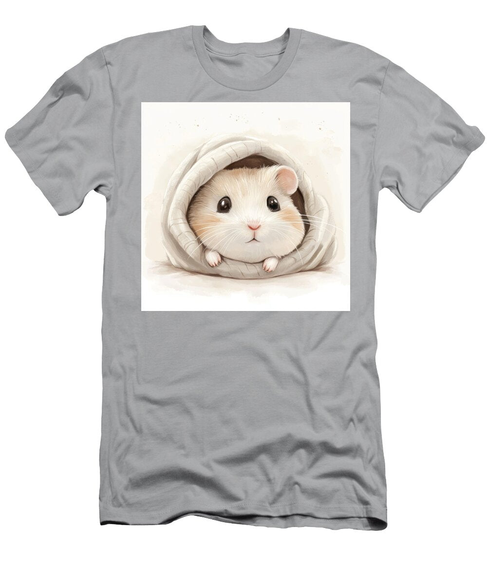 Adorable Hamster Peeking From a Cozy Blanket Chesley Colle T-Shirt