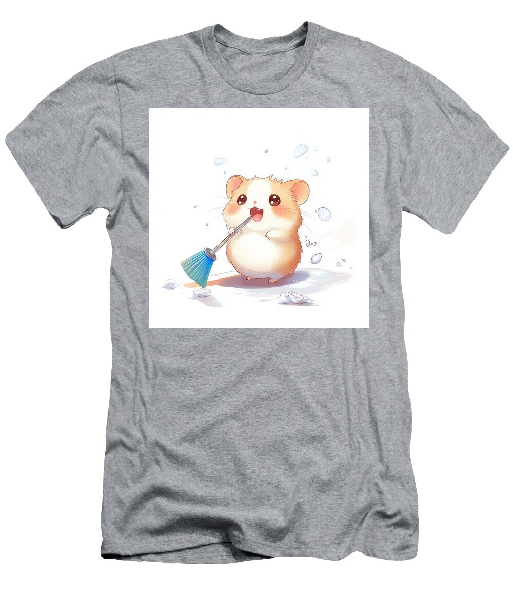 Adorable Hamster Sweeping with a Small Broom Birgitte Terkelsen T-Shirt