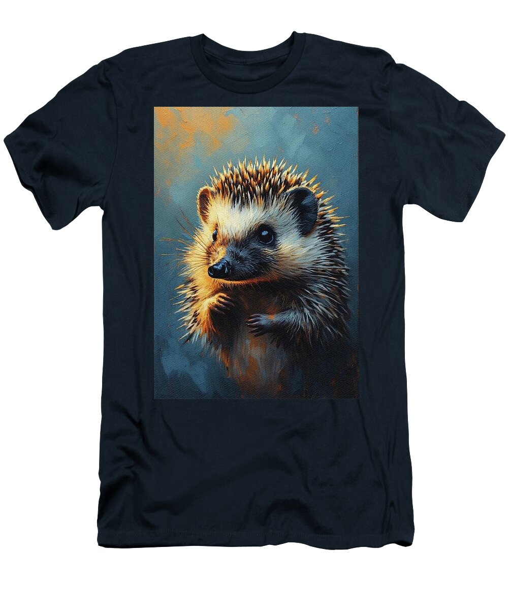 Adorable Hedgehog Against a Vibrant Background Abel Bold T-Shirt