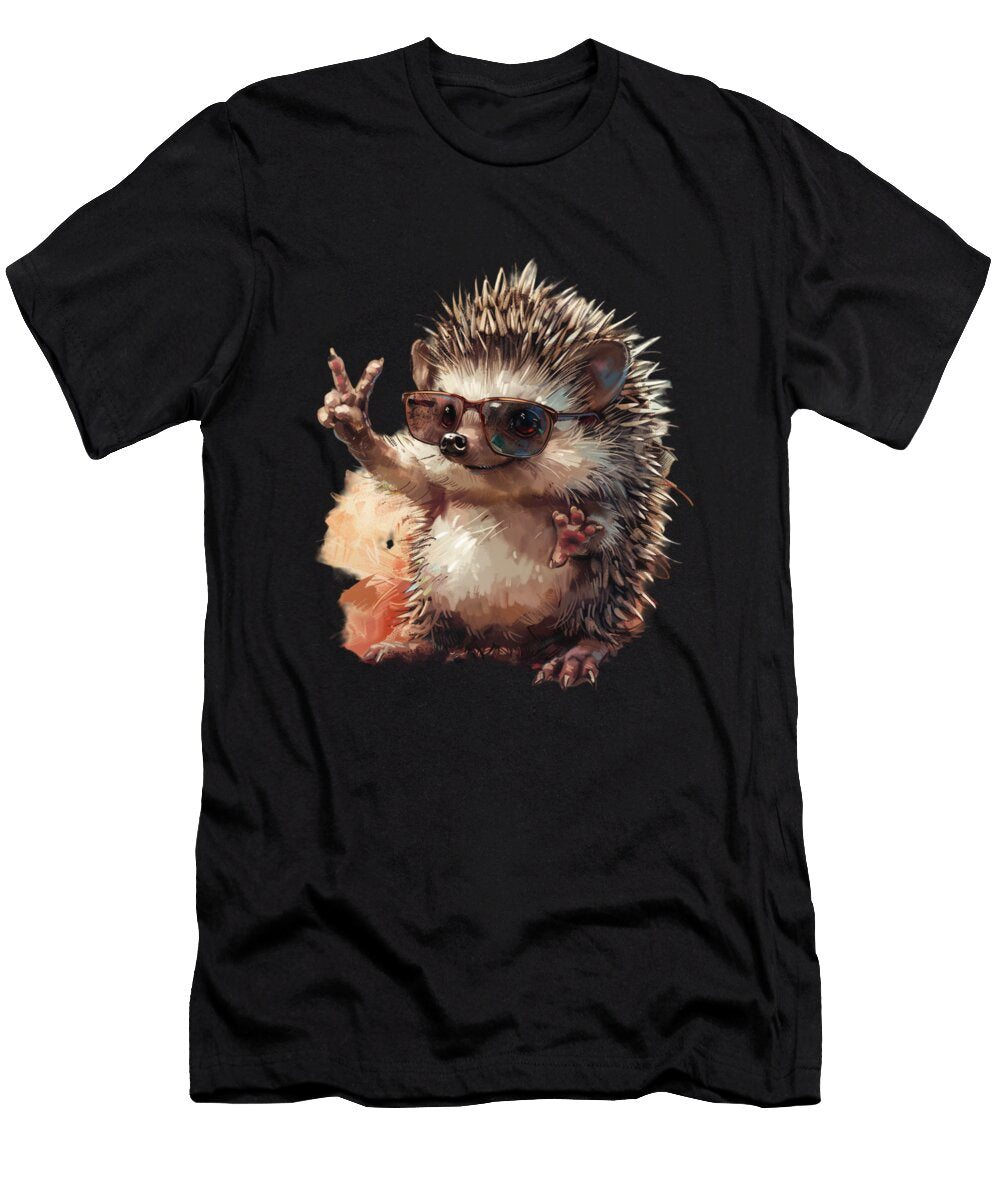 Adorable Hedgehog Antics Doris Santiago Art T-Shirt